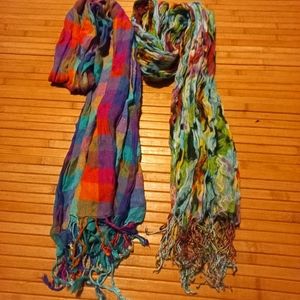 🦋4/$15🦋 2 Multicolored Rainbow Scarves